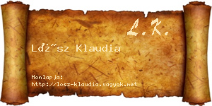 Lősz Klaudia névjegykártya